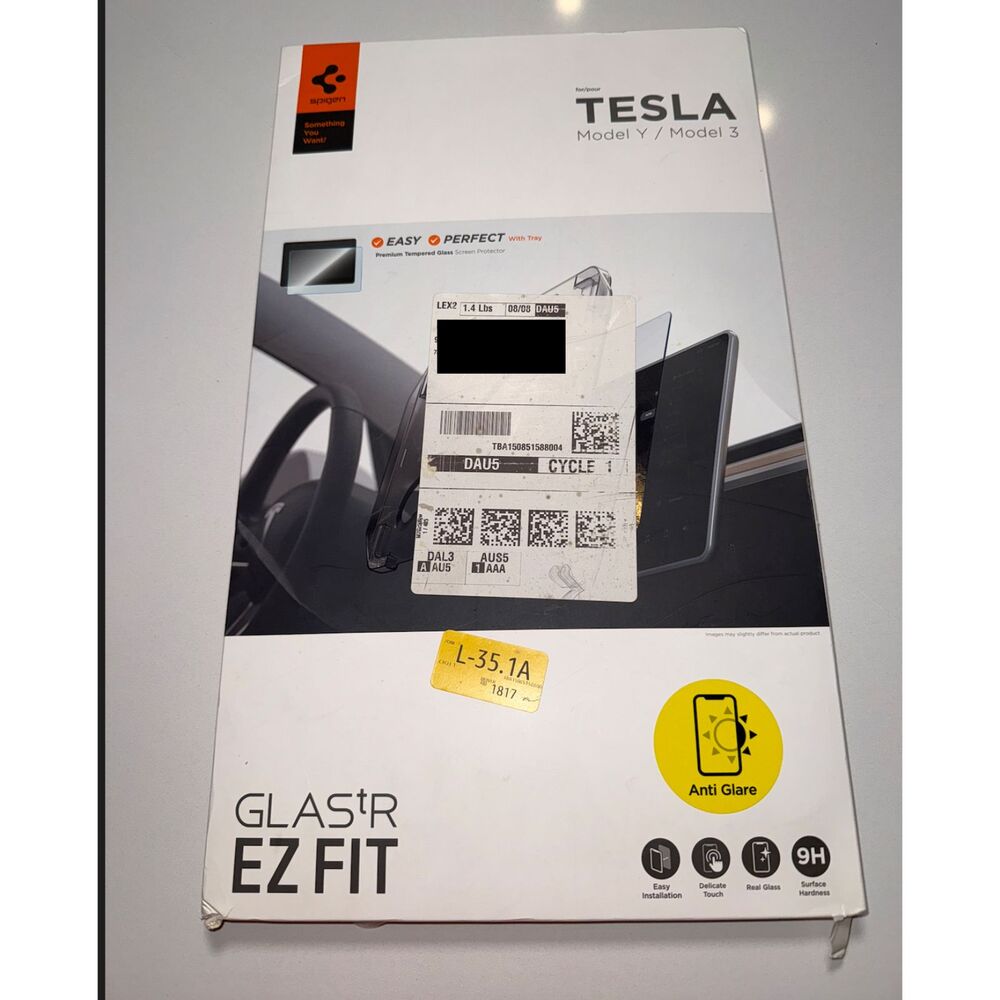 Tesla Model 3 / Y Spigen Glas.tR EZ Fit Screen Protector - Brand New